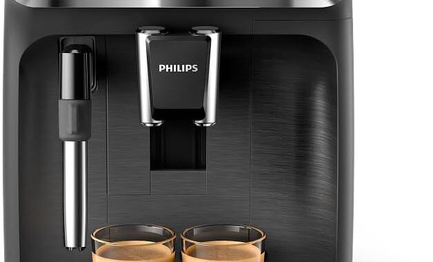 Philips 2200 Series Fully Automatic Espresso Machine, Classic Milk Frother, 2 Coffee Varieties, Intuitive Touch Display, 100% Ceramic Grinder, AquaClean Filter, Aroma Seal, Black (EP2220/14)