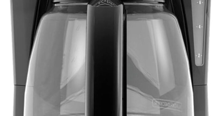 BLACK+DECKER 12-Cup Digital Coffee Maker, Programmable, Washable Basket Filter, Sneak-A-Cup, Auto Brew, Water Window, Keep Hot Plate, Black